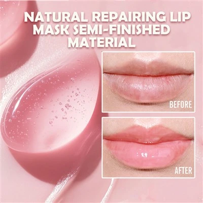 Material semiacabado de mascarilla labial reparadora natural